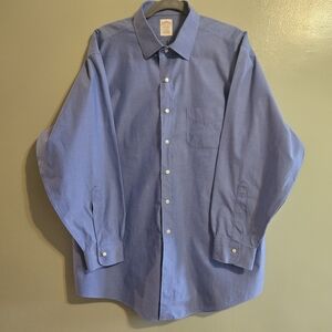 Brooks Brothers Madison Fit Long Sleeve Button Up Shirt Blue- 17 1/2 34
